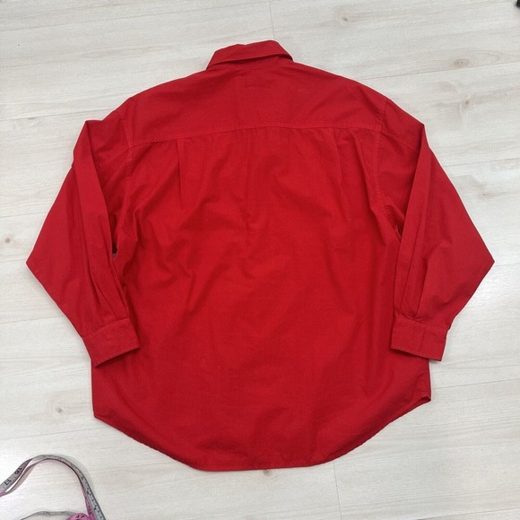 Vintage Guess By Georges Marciano Button Down Shirt Men Small Red 90’s Y2K USA - Picture 11 of 13